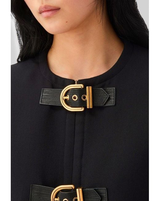 Versace Black Cropped Natté Wool Jacket