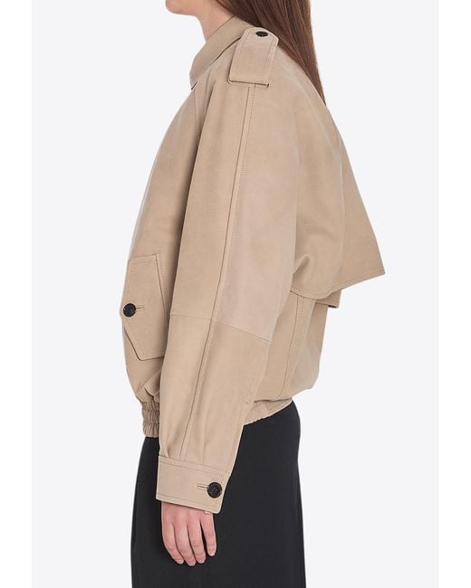 アウターその他 Saint Laurent Nubuck bomber jacket Saint Laurent Nubuck Bomber Jacket in Natural | Lyst