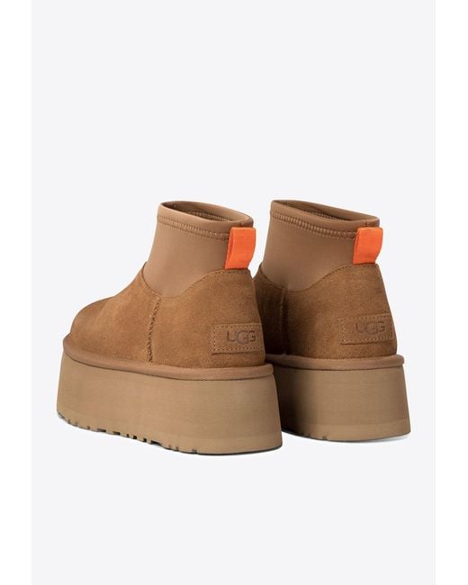 Ugg Brown Classic Mini Dipper Platform Boots