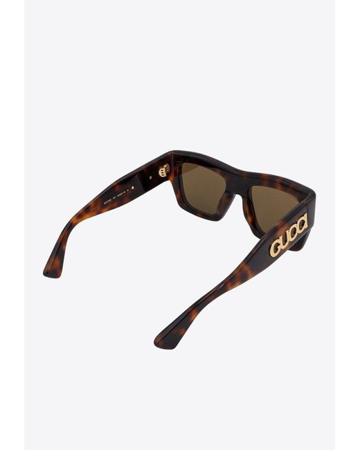 Gucci Black Square Acetate Sunglasses