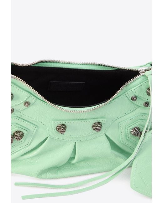 Balenciaga Green Xs Le Cagole Nappa Leather Shoulder Bag