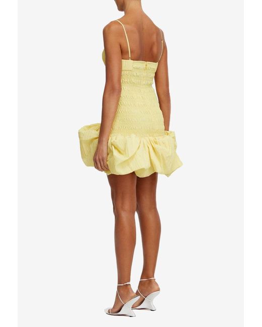 Acler Yellow Welland Pleated Mini Dress