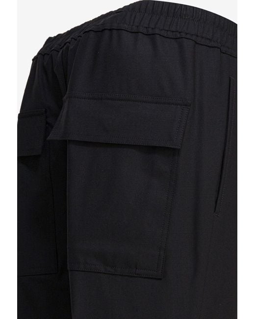 Rick Owens Black Wool Drawstring Pants for men