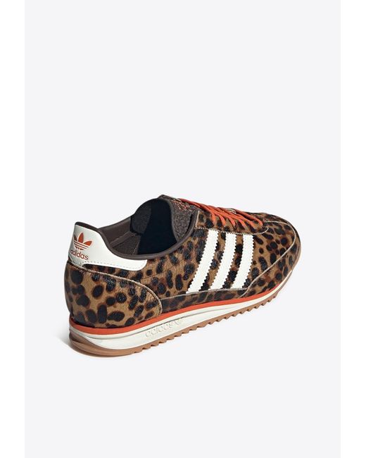 Adidas Originals Brown Sl 72 Og Leopard Print Sneakers