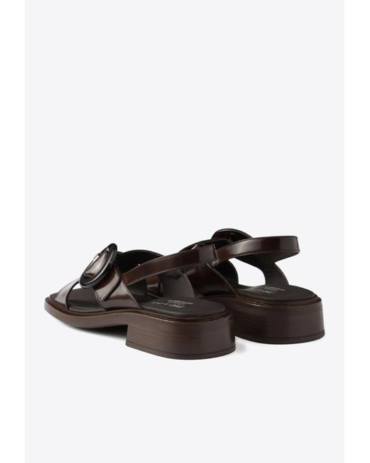 Prada Brown Buckled Sandals