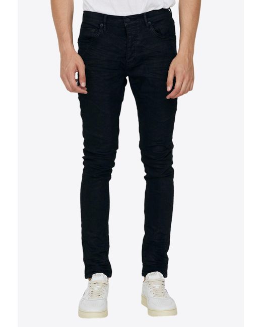 Purple Brand Blue Washed-Out Skinny Jeans for men