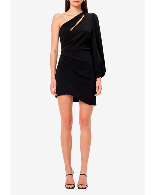 Elliatt Black Bermuda One-shoulder Mini Dress