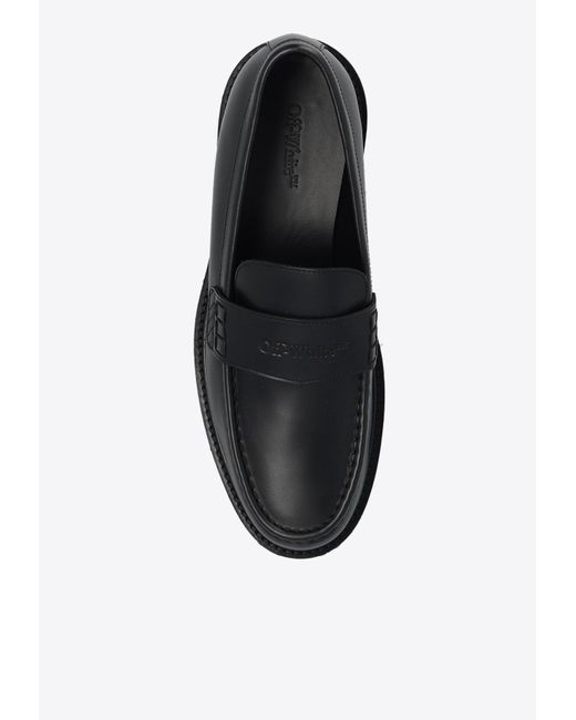 Off-White c/o Virgil Abloh Black Military Leather Loafers for men