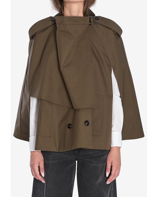 Burberry Brown Button-Up Cape
