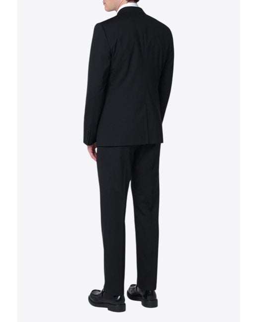 Dolce & Gabbana Black Wool Single-Breasted Suit for men