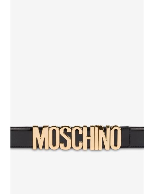 Moschino White Logo Belt