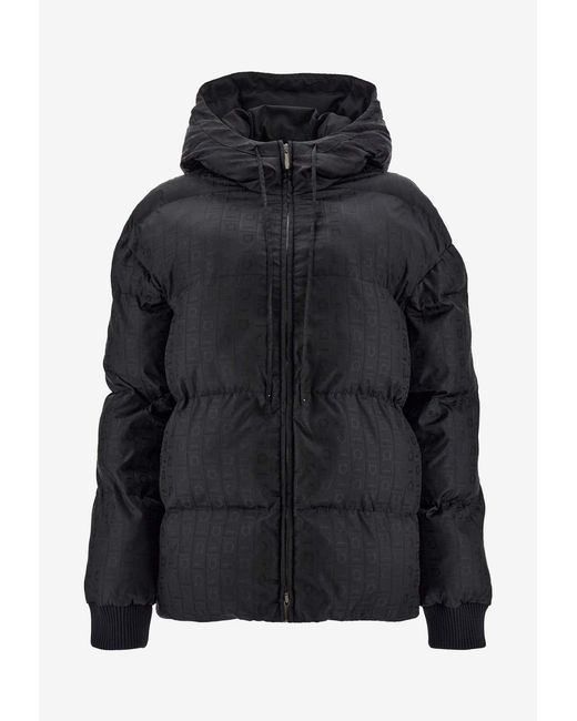 Ferragamo Black Monogram Jacquard Padded Jacket