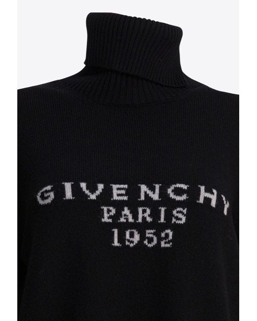 Givenchy Black Paris 1952 Turtleneck Wool Sweater