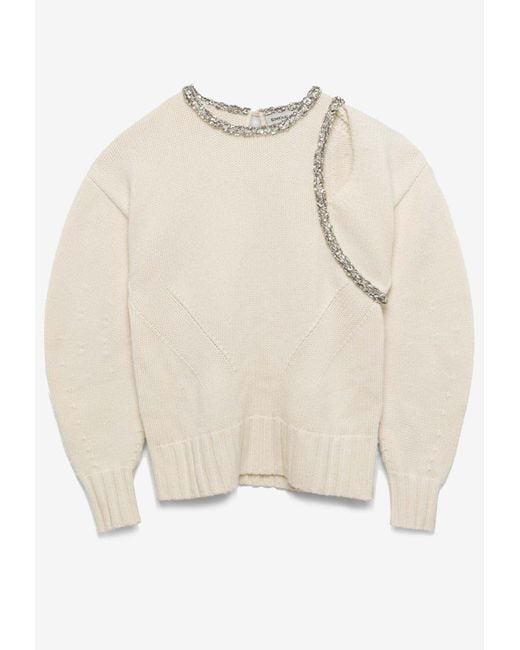 Jonathan Simkhai White Monroe Crystal-Embellished Sweater