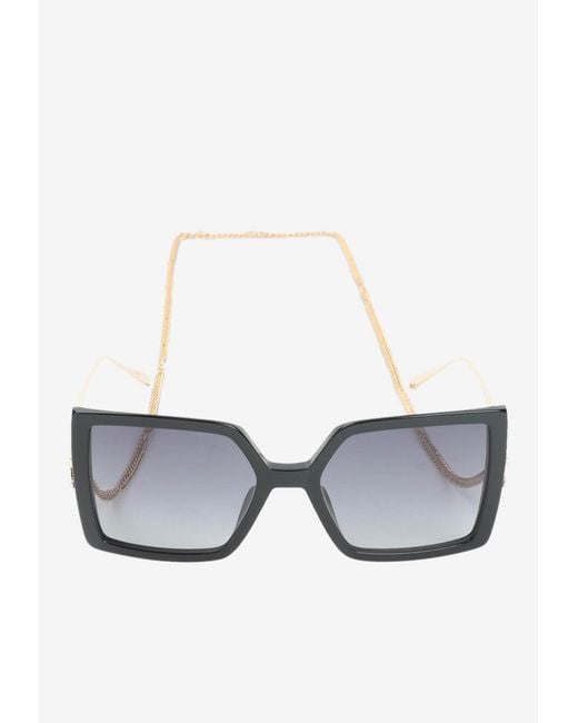 Chopard Gray Square Acetate Sunglasses