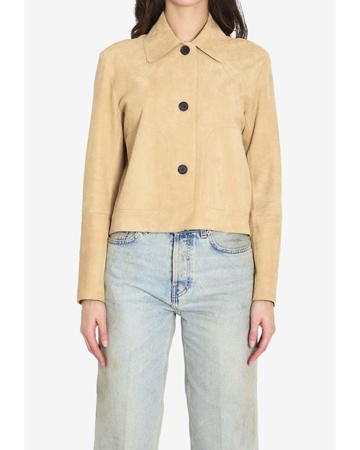Arma Blue Emy Suede Leather Jacket