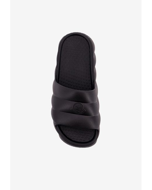 Moncler Black Lilo Logo Slides