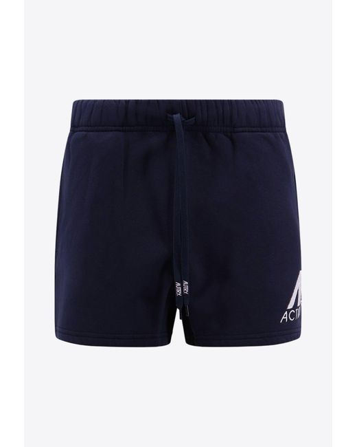 Autry Blue Logo-Embroidered Track Shorts