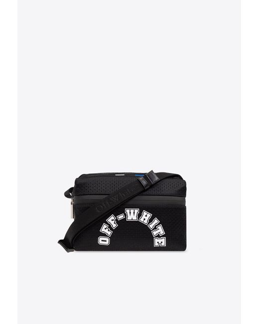 Off-White c/o Virgil Abloh Black Logo Print Nylon Shoulder Bag for men