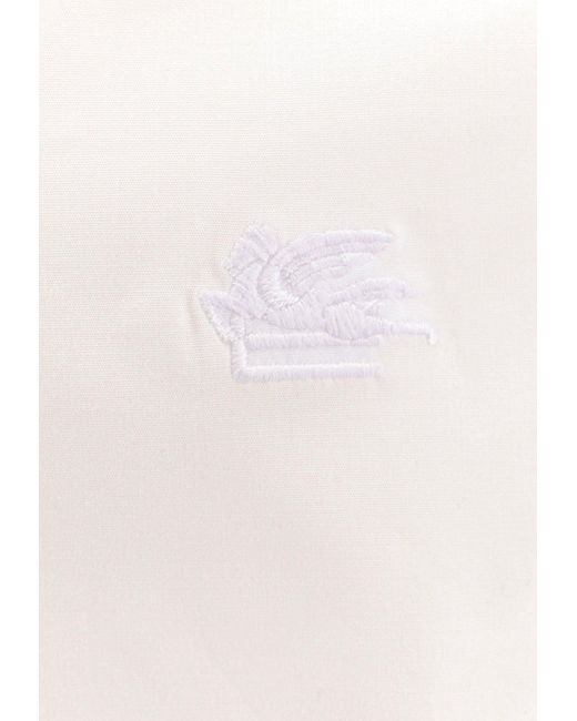 Etro White Pegaso Embroidered Long-Sleeved Shirt for men