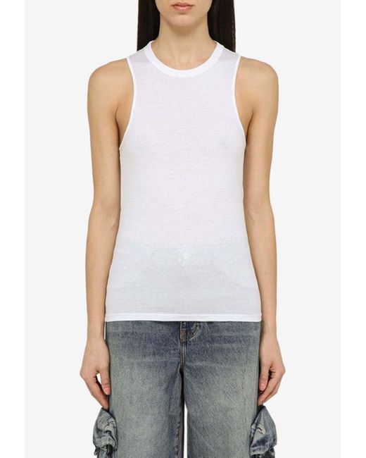 Calvin Klein White Knotted-Back Tank Top