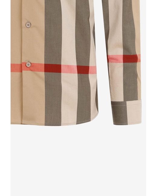 Burberry Natural Vintage Check Long-Sleeved Shirt for men