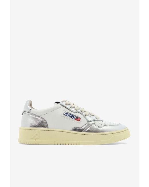 Autry White Medalist Low-Top Sneakers