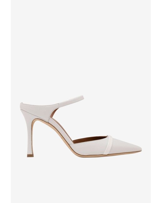 Malone Souliers Uma 90 Nappa Leather Mules in White | Lyst Canada