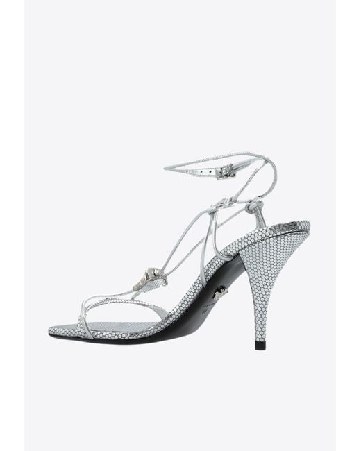 Versace White Heeled Sandals