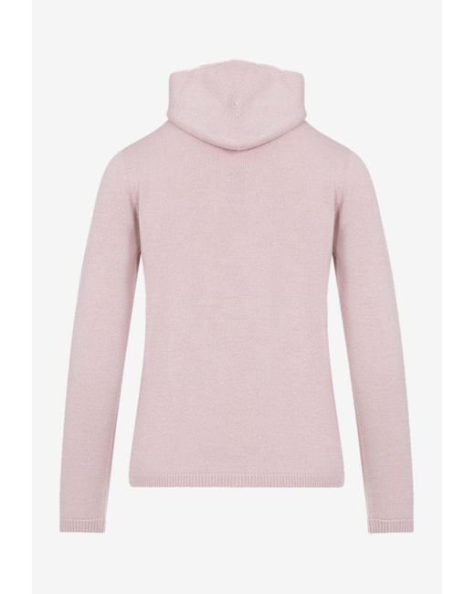Max Mara Paprica Knitted Hooded Sweater in Pink | Lyst