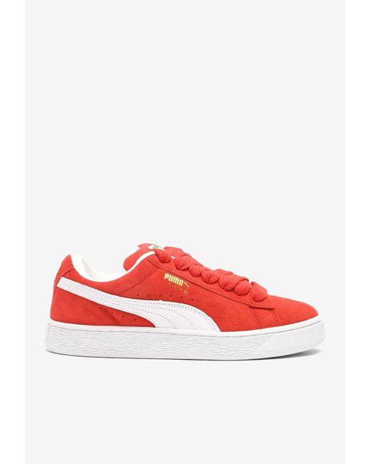 PUMA Red Xl For All Time Low-Top Suede Sneakers