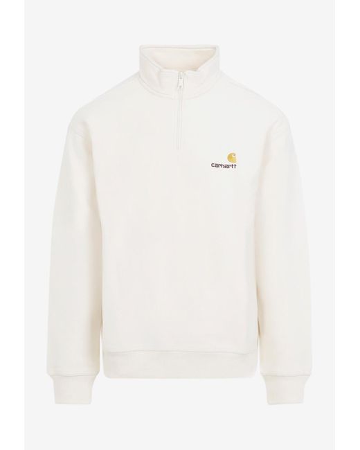 Carhartt White American Script Half-Zip Sweatshirt for men