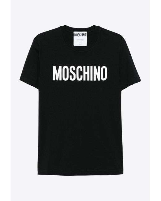 Moschino Black Logo Print T-Shirt for men