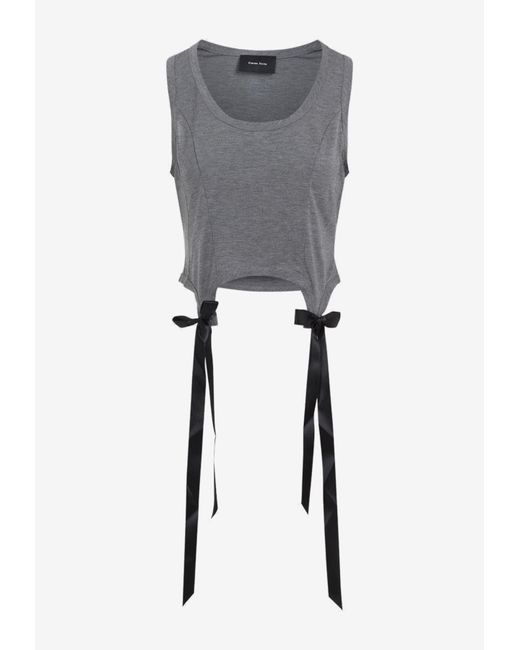 Simone Rocha Gray Easy Tank Top With Bow Tails