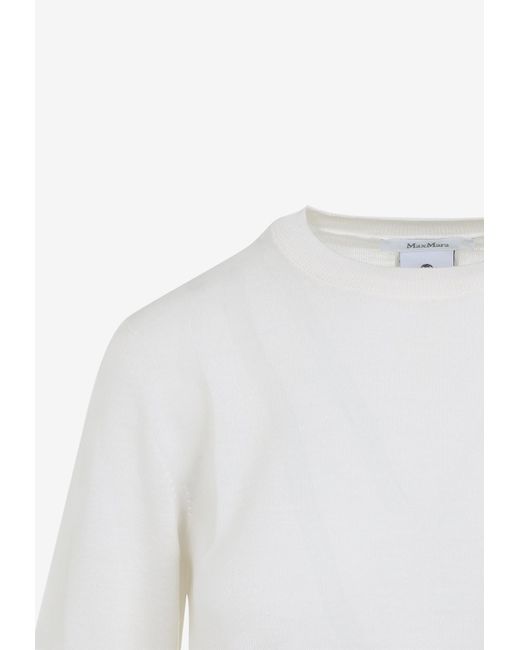 Max Mara White Gerico Short-Sleeved Knit T-Shirt