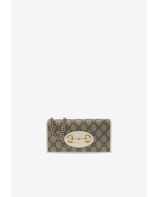 Gucci Horsebit 1955 Wallet With Chain in White Lyst