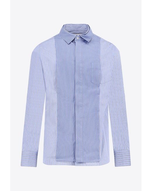 Sacai Purple Striped Buttoned Shirt for men