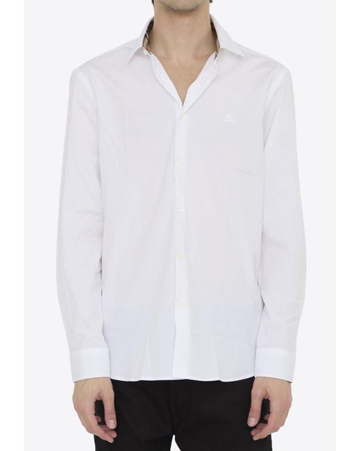 Burberry White Ekd Long-Sleeved Shirt for men