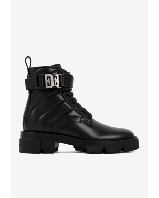 Givenchy Terra Laced-pp Boots In Calf Leather in Black | Lyst