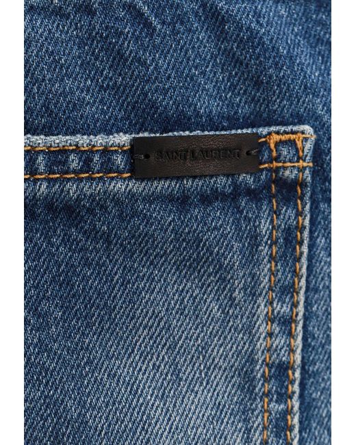 Saint Laurent Blue Straight-Leg Washed Jeans for men