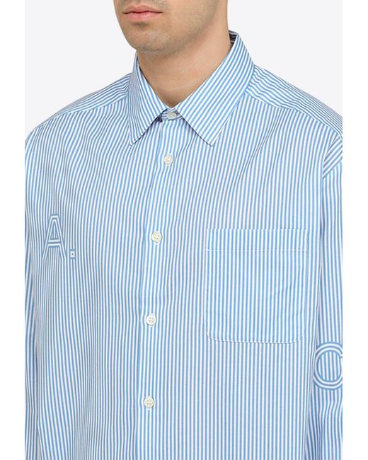 A.P.C. Blue Malo Striped Button-Up Shirt for men