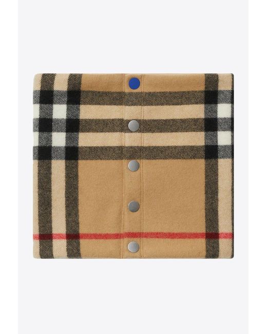 Burberry Natural Checked Cashmere Snood