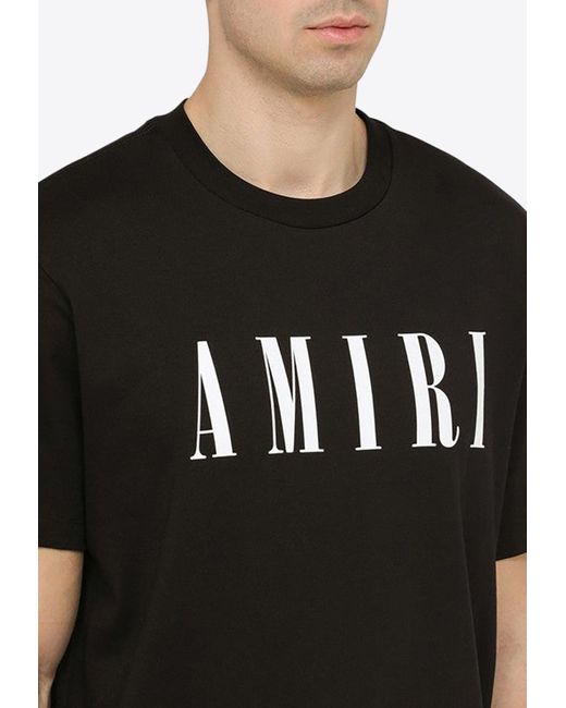 Amiri Black Logo-Printed Crewneck T-Shirt for men