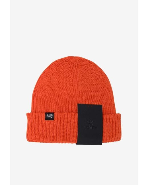 Arc'teryx Red Logo Patch Wool-Blend Beanie for men