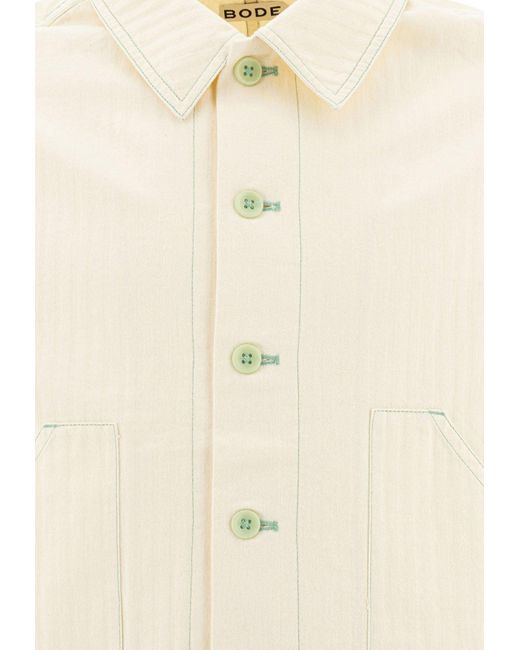 Bode Natural Greenskeeper Knolly Brook Denim Jacket for men