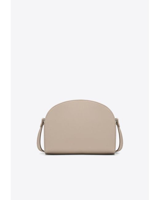 A.P.C. Natural Demi Lune Leather Crossbody Bag