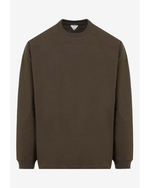 Bottega Veneta Brown Crewneck Solid Sweatshirt for men