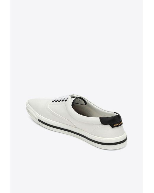 Saint Laurent White Club Canvas Low-Top Sneakers for men