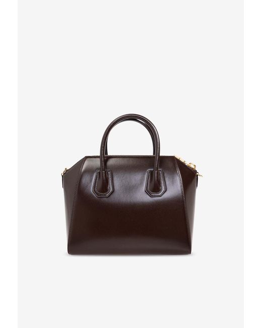Givenchy Brown Small Antigona Leather Top Handle Bag