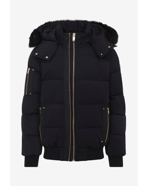 Moose Knuckles Black Stagg Down Bomber Jacket for men